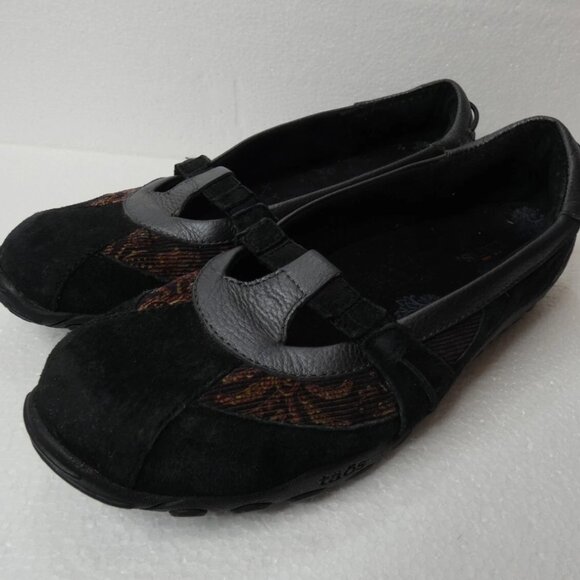 Taos Women's 7 Black Suede Slip On Loafers Arch Support Floral Detail - Picture 1 of 9